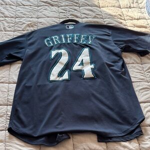 Majestic Navy Ken Griffey Jr. Seattle Baseball Jersey